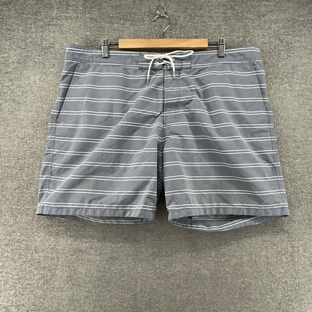 Bonobos Board Shorts Men Size 40x7 Gray Striped Beach Lined Summer Drawstrings